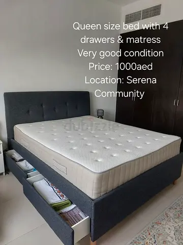 Queen bed frame + mattress - Serena Community