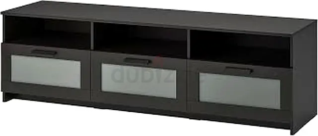 Low TV Cabinet with Three Frosted Glass Drawers - Black - Mint condition