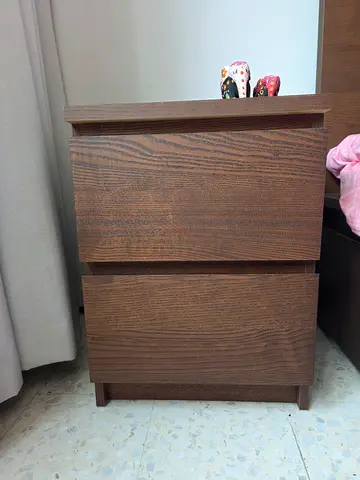 Solid Wood Nightstand / Bedside Table with Two Drawers