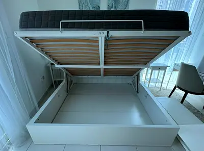 Ikea Hydraulic King size bed with mattress available in perfect condition