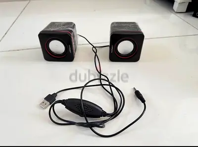 Compact USB-Powered Mini Speakers (Set of 2) - Good Working Condition for at 15 aed only
