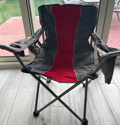 Folding Camping Chair with Armrests and Cup Holder - Used
