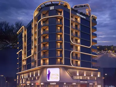 شقة مفروشة بغرفة نوم واحدة | برج كريستال | إطلالات على المسبح والمدينة