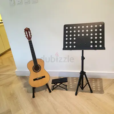 Classical Steiner Acoustic Guitar with Stand , Footstool and Music Stand - Good Condition