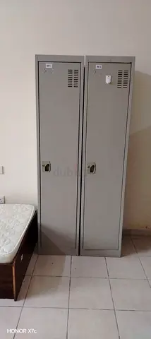 Single Metal Locker Wardrobe - Grey, Good Condition