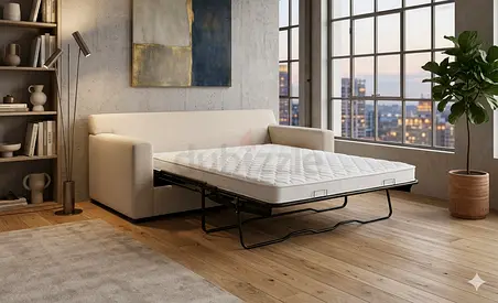 Crate Barral three seater sofa bed with mattress