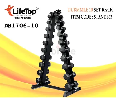 DUMBBELL RACK WITH DUMBBELLS-@