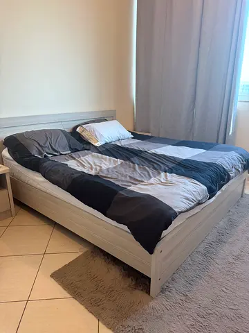 King Size Bed Set without mattress - Light Wood Finish