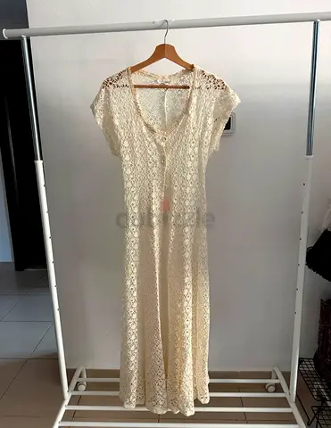 Diamond Vintage Lace Overlay Dress - XS-S