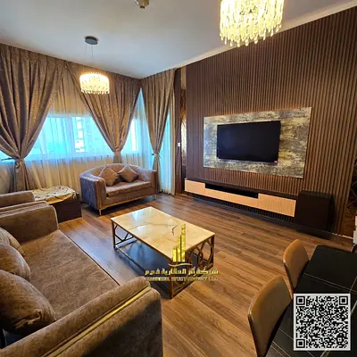 ✨ أفخم شقة غرفتين وصالة مفروشة بالكامل للإيجار الشهري في أبراج عجمان ون – الراشدية 3 ✨ استمتع بأرقى تفاصيل الحياة في واحدة من أرقى أبراج عجمان! شقة غر