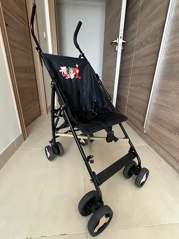 Lightweight black stroller (used) - simple foldable pram