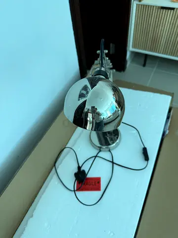 Chrome table lamp - modern bedside/desk lamp