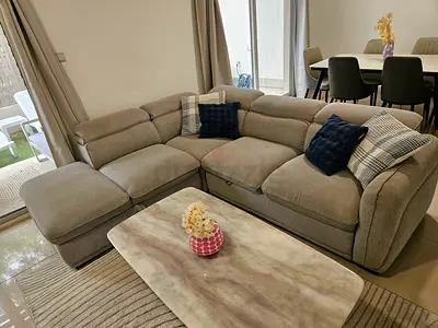 Light Grey L-Shaped Corner Sofa - Good Condition