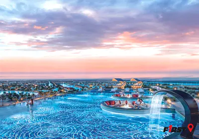 إعفاء من رسوم دائرة الأراضي والأملاك | مفروش بالكامل | غرفتا نوم + مسبح | إطلالة رائعة | 1% شهريًا