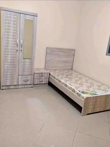 Brand New Single Bed with Mattress, Wardrobe and Bedside Drawer - Light Wood