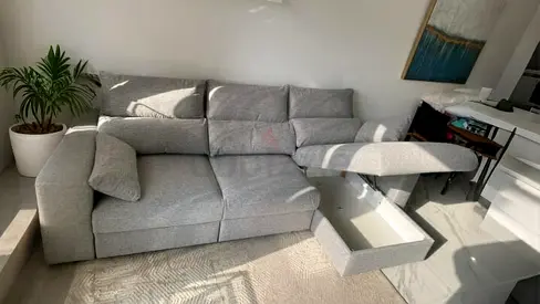 IKEA Esklstuna L Shape Sofa Bed Gray Good condition