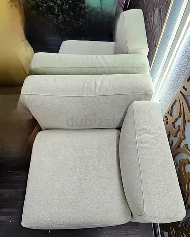 Light grey fabric single-seater armchair - very good condition