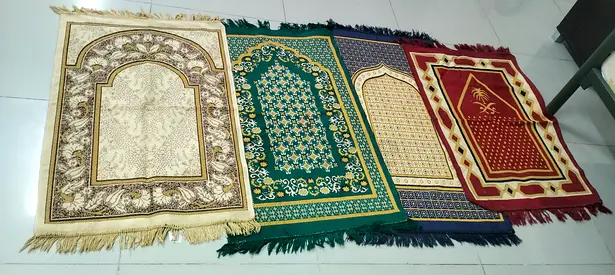 Set of 4 Small Prayer Rugs / Musallah Mats - Various Designs, Good Condition