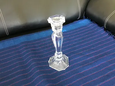 Vintage Oscar De La Renta 8.5” Chippendale Crystal Single Candle Holder