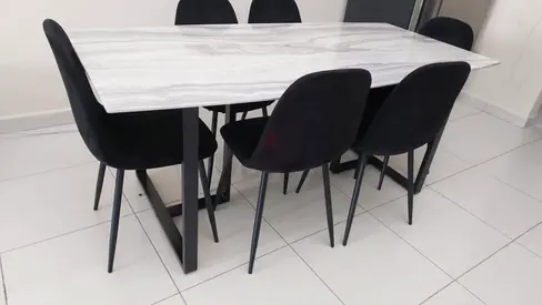 PAN HOME Dining table with 6 chairs free delivery in Sharjah and Dubai
