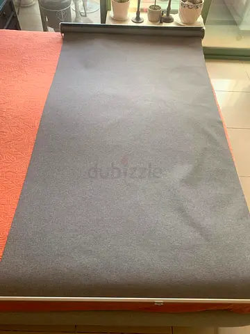 2 Block-out roller blind, light grey and white