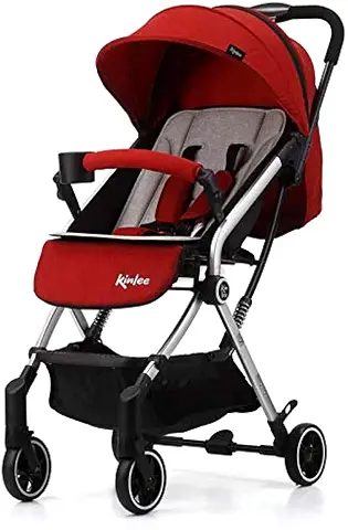 Lightweight Red Kinlee Baby Stroller - Single Seat