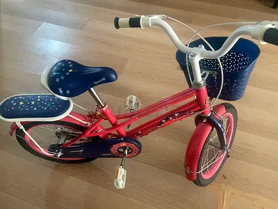 Starlette Kids Road Bike With Basket for 4-10 Years Girls, Adjustable Seat.