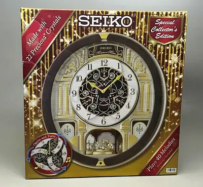 Seiko Melodies in Motion Wall Clock, Golden Chandelier