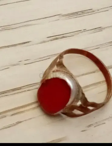 1920s Certified Vintage mens ring with red stone