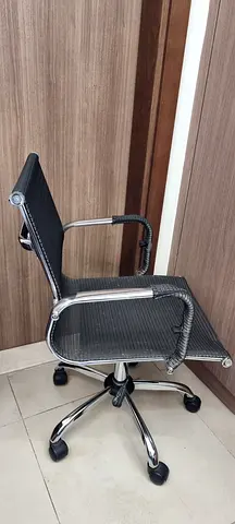 URGENT SALE: Black Mesh Office Chair with Chrome Frame and Wheel