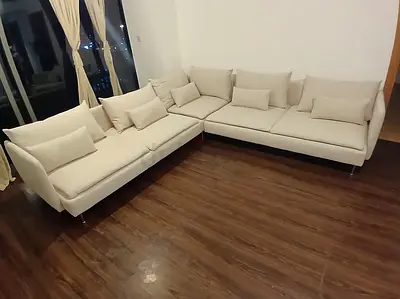 Beige colour ikea corner sofa