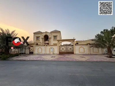 Villa for sale in Ajman, Al Rawda 3, consisting of 7 master bedrooms, very prime location and super deluxe finishing