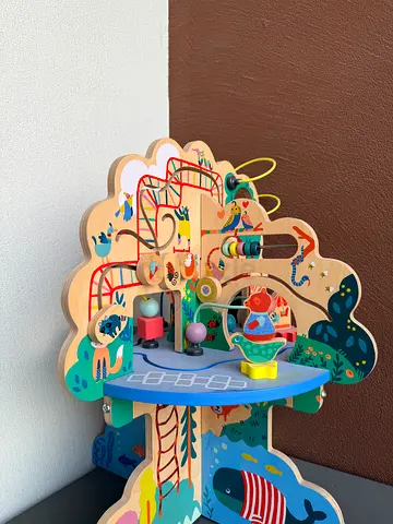 Manhattan Toy Playground Adventure Wooden Toddler Activity Center with Gliders, Abacus Track,Spinner