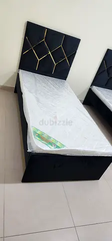 Brand New Single bed frame with Mattress upholstered headboard and mattress