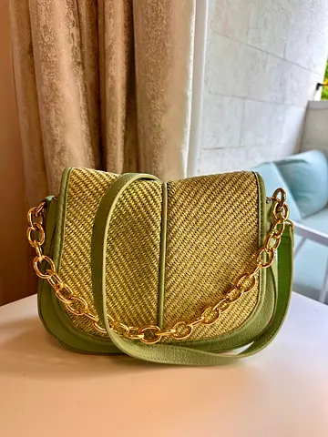 Green cross body purse