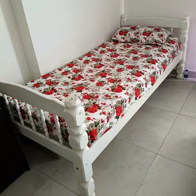 Single bed  and coat