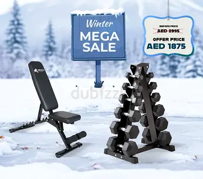 Hex Dumbbell set with Bench Press