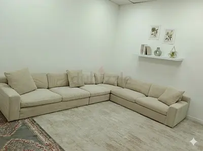 Oc home beige color feather 🪶 filled corner sofa for sale