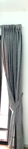 Grey Full-Length Curtain Pair - Good Condition