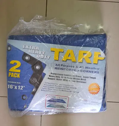 Extra Heavy Duty Tarp 16x12 2-Pack - Reinforced Corners, All-Weather