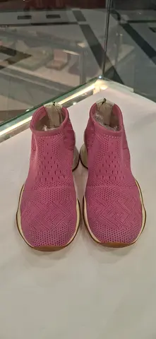 Pink Knit Slip-On Womens Sneakers - Size Unknown, Light Use