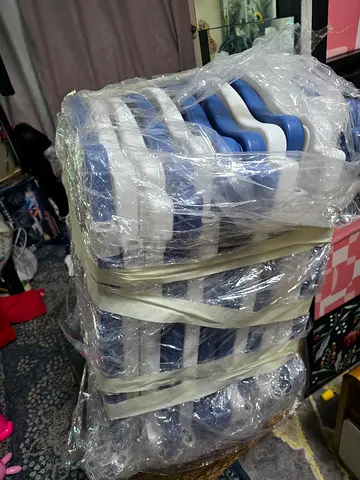 Rockcamel Modular Baby Playpen - 14 Panels, Blue/white