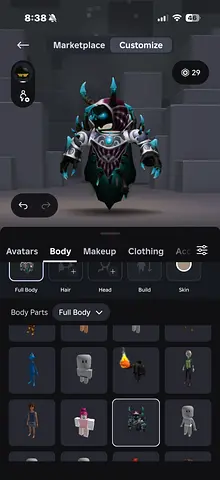 Roblox stacked headless korblox account