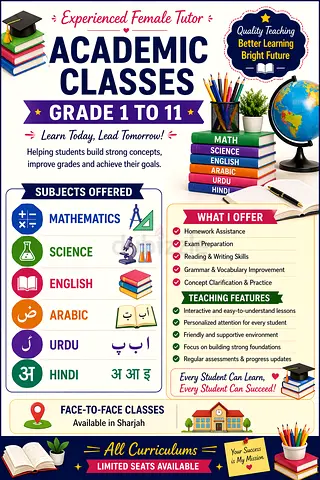 Experienced Female Tutor for Academic Subjects