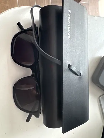 Montblanc Black Polarized Sunglasses with Hard leather Case - brand new