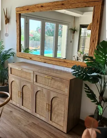 Rattan arch console table