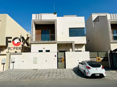 Luxury Villa for Yearly Rent in Al Yasmeen Ajman 5 Master Bedrooms with Large Majlis Living Hall Prep Kitchen and Big Rooftop Prime Location Close to