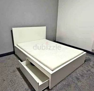 Malam double size bed 140/200cm bed with 2 storage drawers underneath and Ikea mattress
