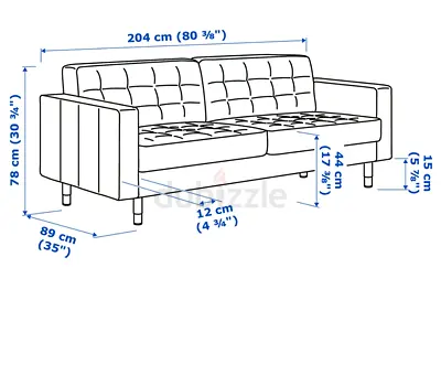 LANDSKRONA
3-seat sofa, Gunnared dark grey/wood