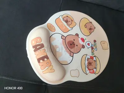 Used for computer mouse. you put it under the mouse it is for hand rest